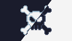 BLACK AND WHITE SKULL